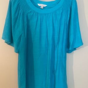 Counterparts Blue Relaxed Ribbed Blouse